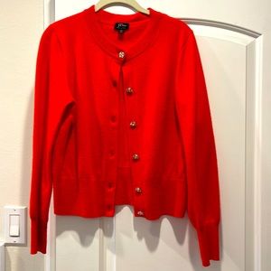 Classic J.Crew cashmere cardigan with crystal buttons.